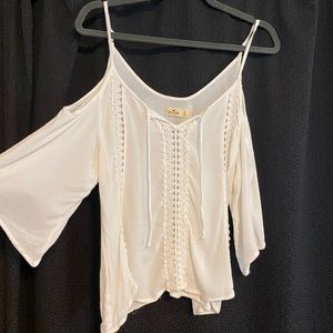 Hollister Co White Flowy Top